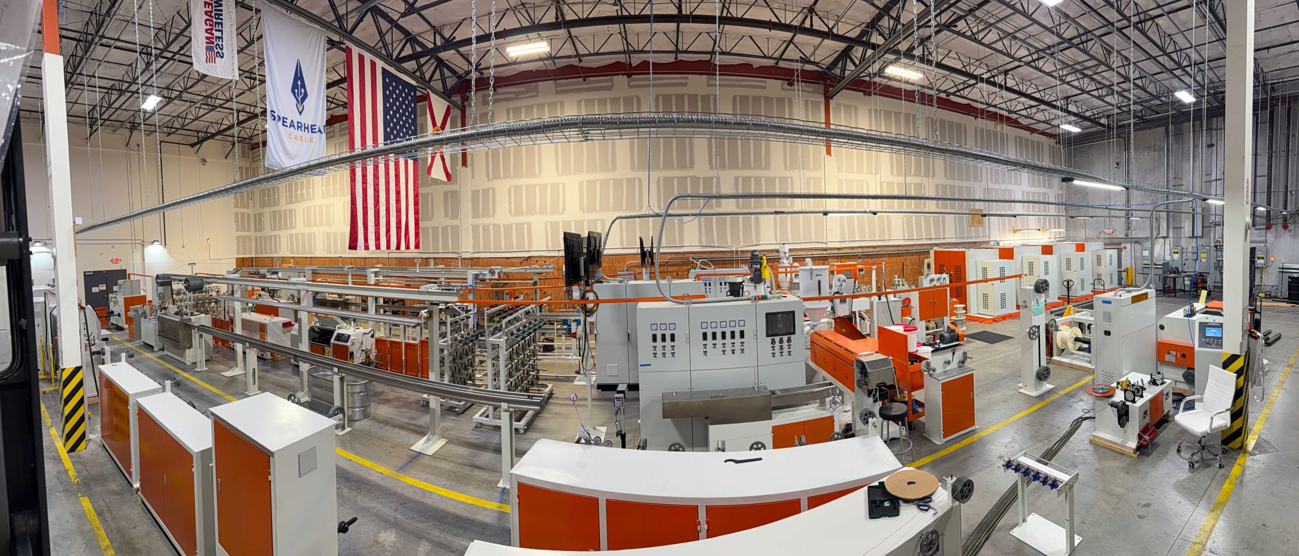 Spearhead Cables factory floor — Made in the USA cable manufacturing